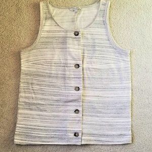 Lucky Brand Striped Button Up Tank Top, size S